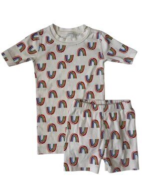 Hanna Andersson Organic Cotton Rainbow Pajama Set Cream Size 5